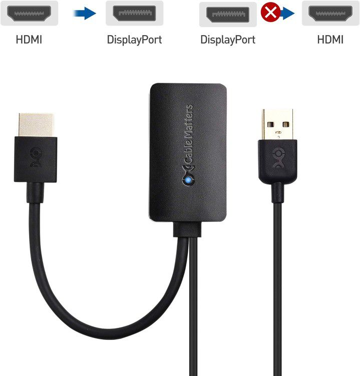 Cable Matters HDMI to DisplayPort Adapter (HDMI to DP Adapter) with 4K Video