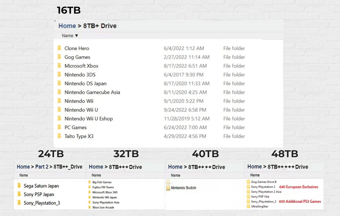 Supreme Emulation Library Hard Drive Up to 48TB with bonus 8TB!!