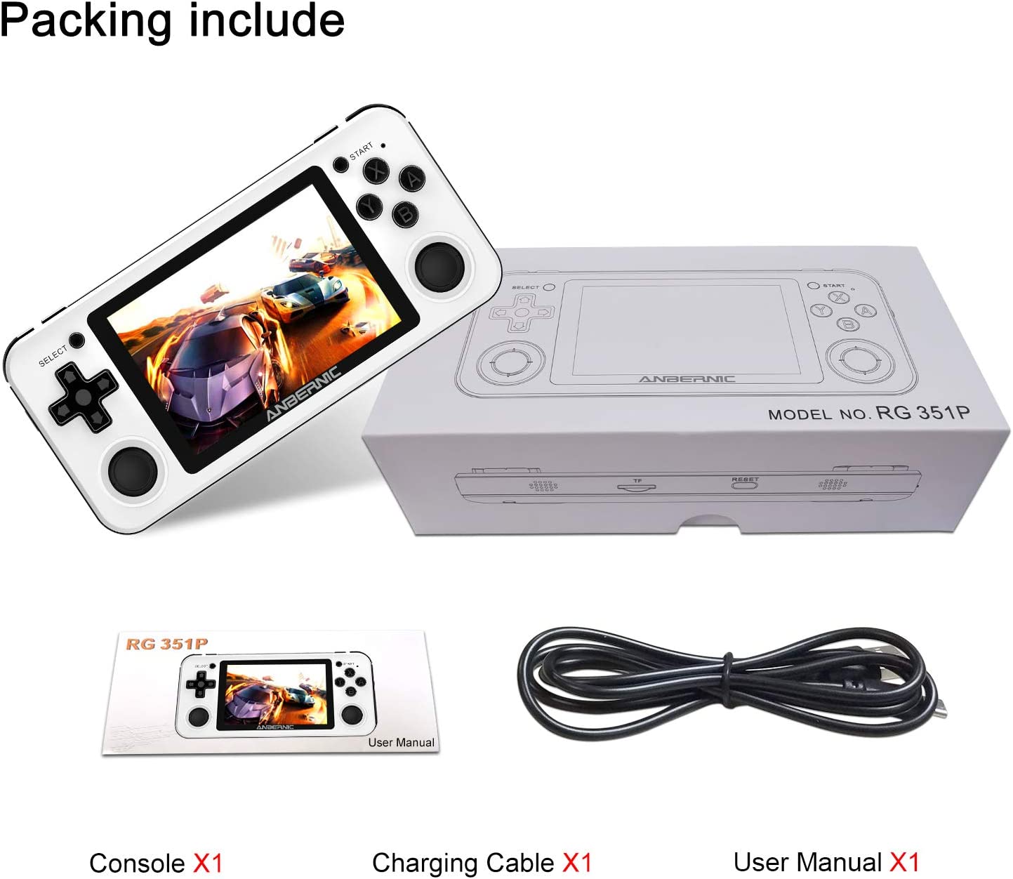 Anbernic RG351P Handheld Game Console (3.5" Screen) with 256GB Ready to Play