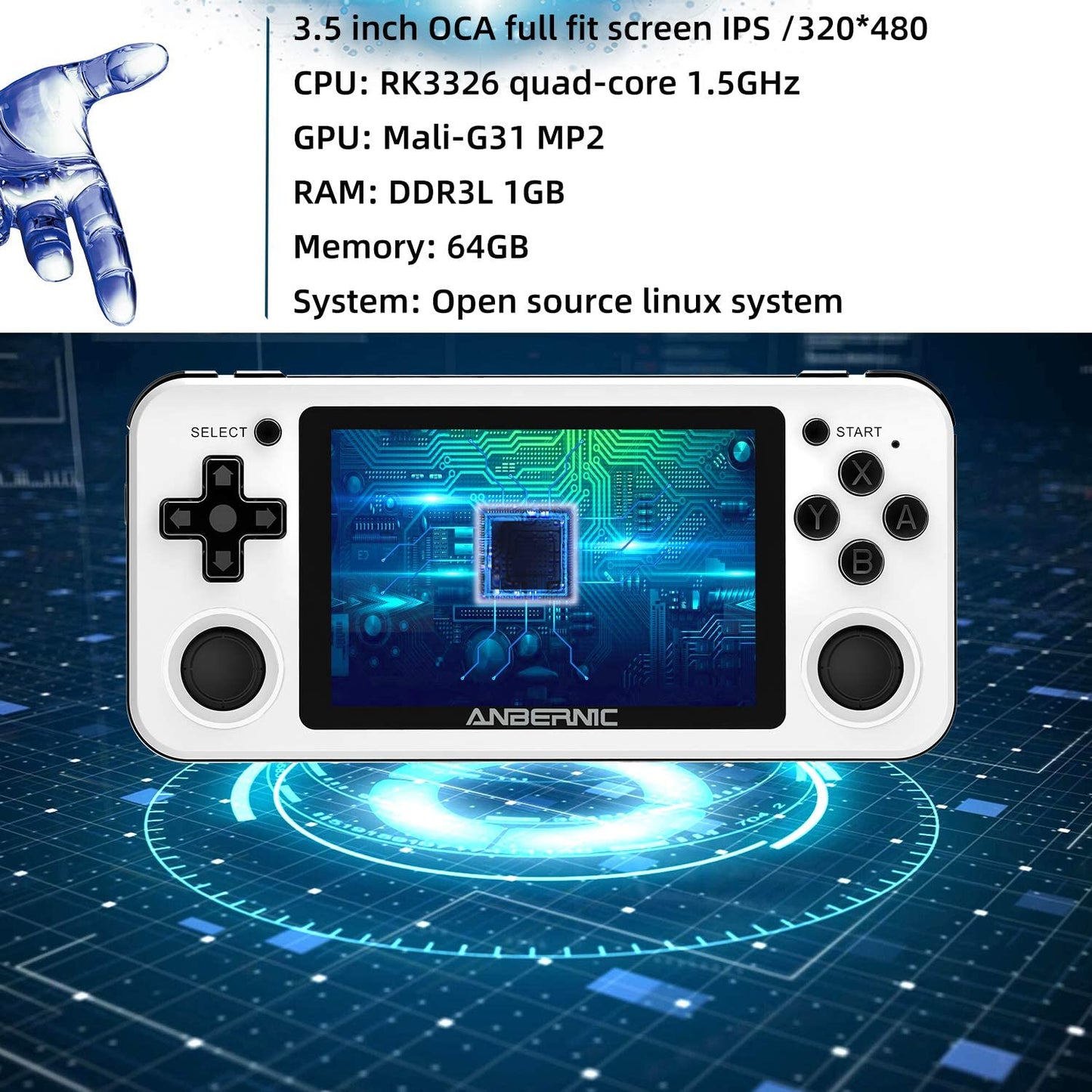 Anbernic RG351P Handheld Game Console (3.5" Screen) with 256GB Ready to Play