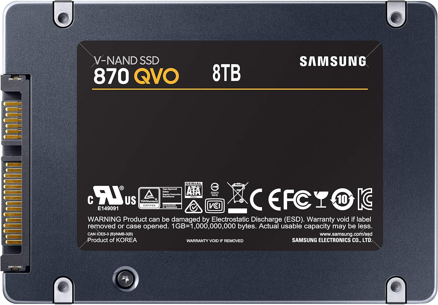 SAMSUNG 870 QVO SATA III SSD 8TB 2.5" Internal Solid State Drive, Upgrade Desktop PC or Laptop Memory and Storage for IT Pros, Creators, Everyday Users, MZ-77Q8T0B