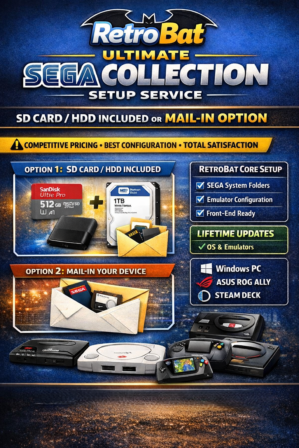Ultimate Sega Dreamcast/Saturn Collection Setup for PC, ASUS Ally & Steam Deck – Powered by RetroBat (Up to 2TB)