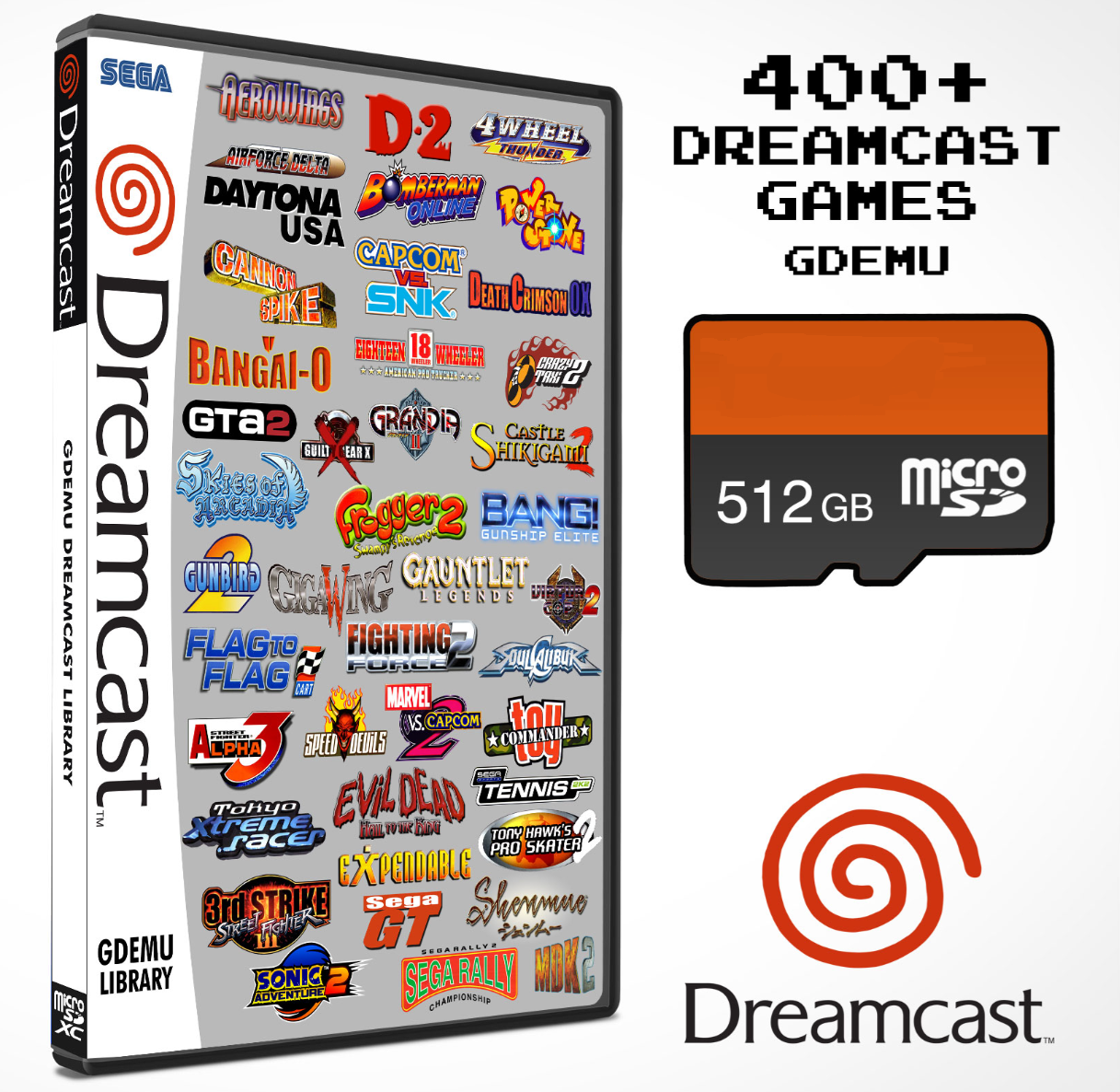 GDEMU 512GB Dreamcast Library on microSD card Plug and Play