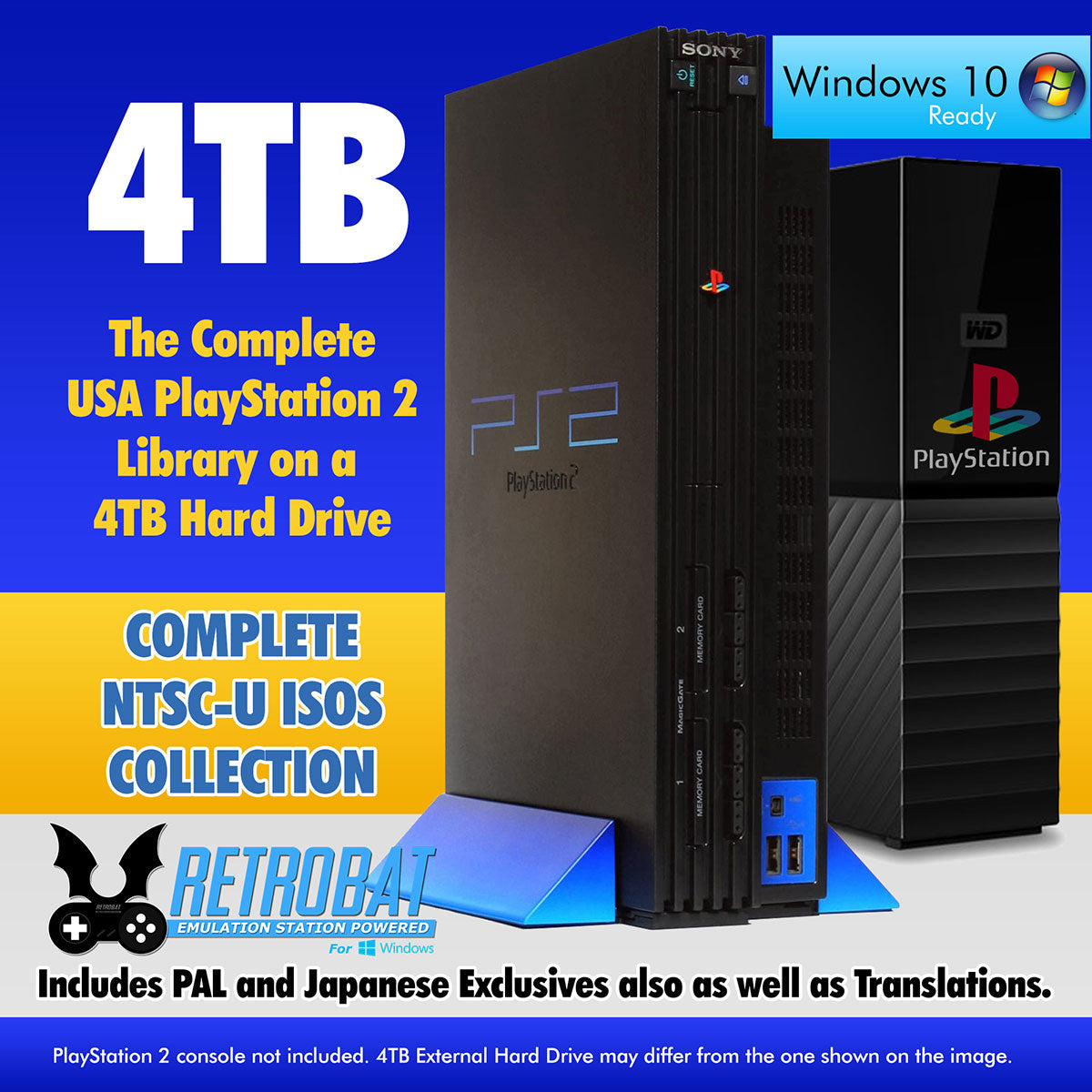 PlayStation 2 Complete ISOs(CHD) US/EU/JP Collection External Hard Drive for PC/Steam Deck!
