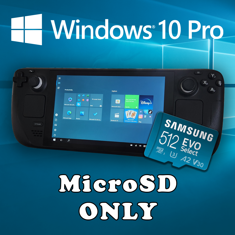 Steam Deck Micro SD Card With Pre-installed Windows 10 Pro