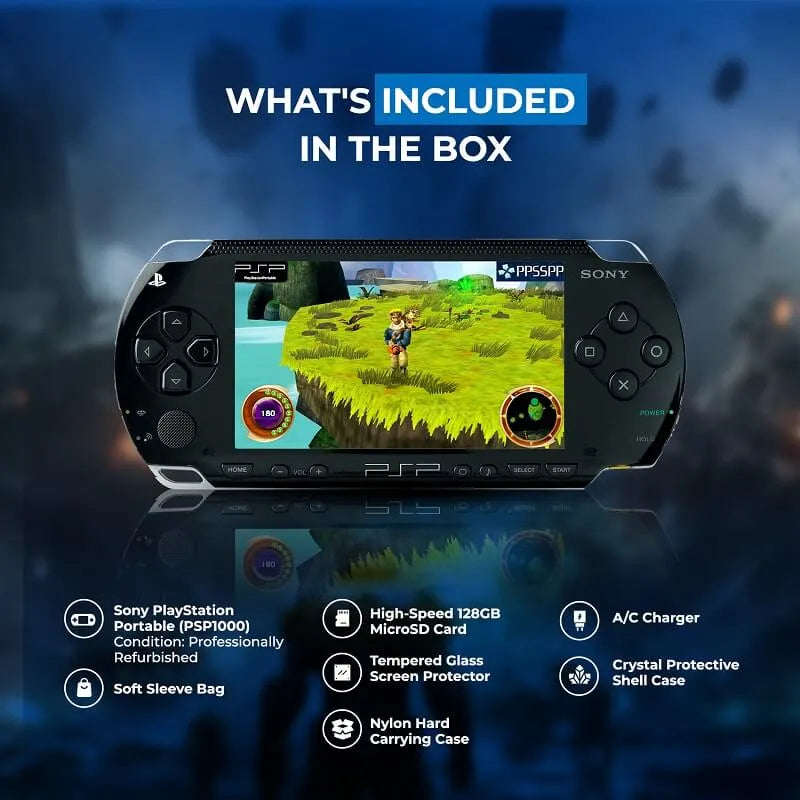 [Pre Order] Custom PlayStation Portable (PSP1000) Bundle 128GB Base up to 256GB, USB C Upgrade Included!