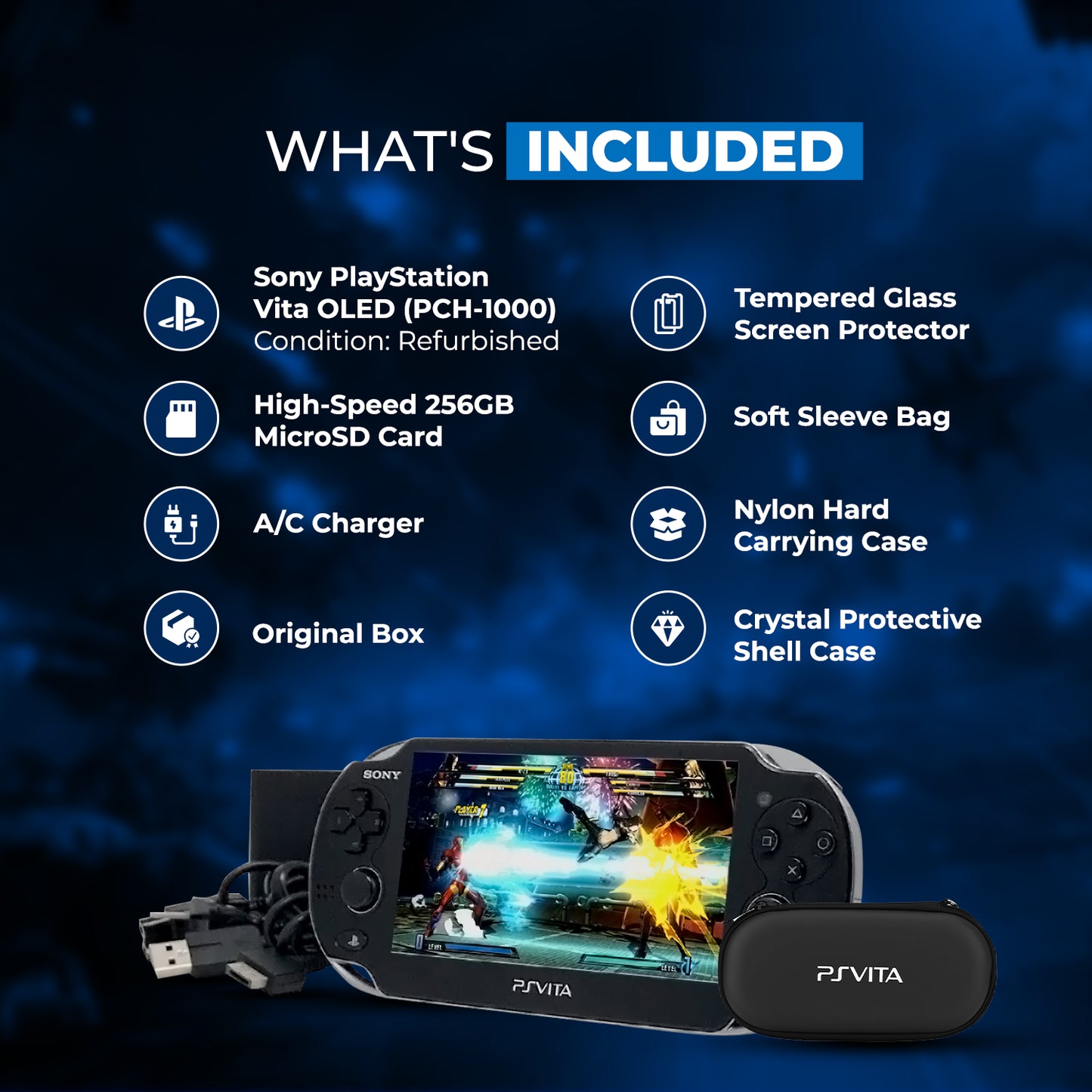 [Pre Order] Custom PlayStation Vita OLED Bundle 156GB Base up to 1TB, USB C / Pro Grip Case Upgrade Included!