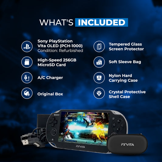 [Pre Order] Custom PlayStation Vita OLED Bundle 256GB Base up to 1TB, USB C / Pro Grip Case Upgrade Included!