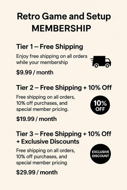 🎮 Retro Game and Setup Membership