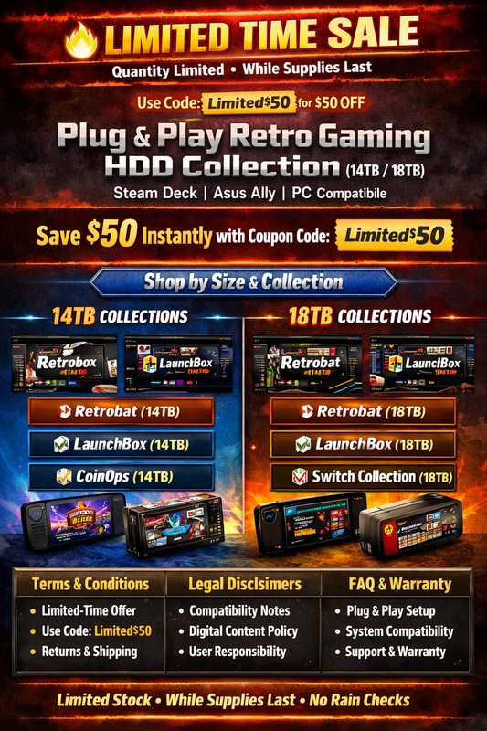🔥 Limited Time Sale – Plug & Play Retro Gaming HDD Collection (14TB / 18TB)