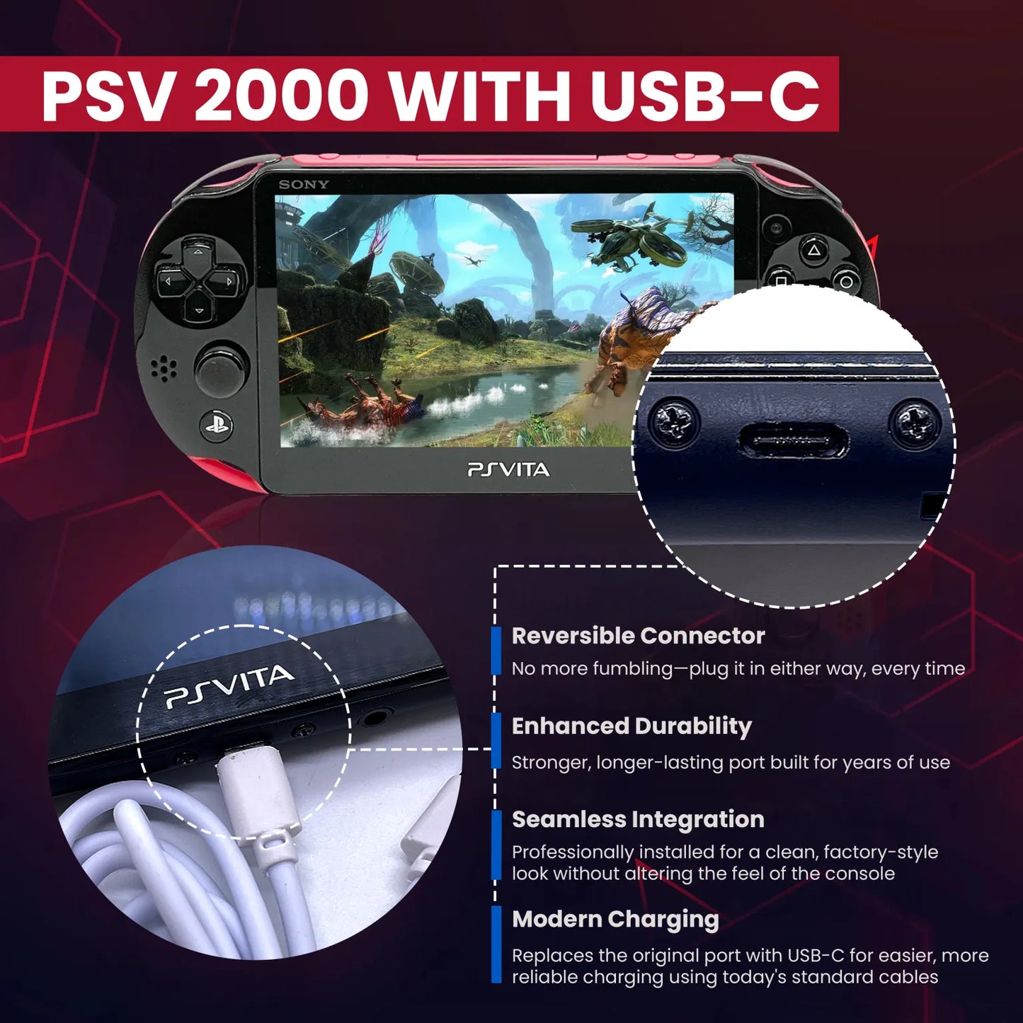 [Pre Order] Custom PlayStation Vita Slim Bundle 256GB Base up to 1TB, USB C Upgrade Included!