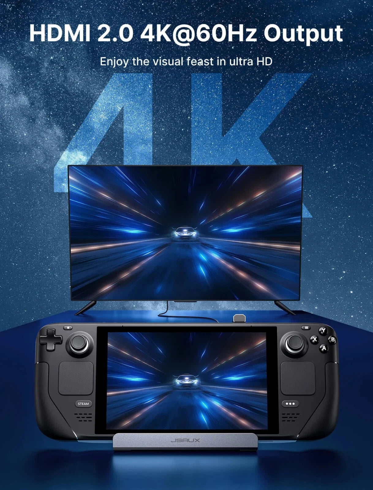 6-in-1 Docking Station with M.2 SSD Enclosure for Steam Deck/Asus Ally