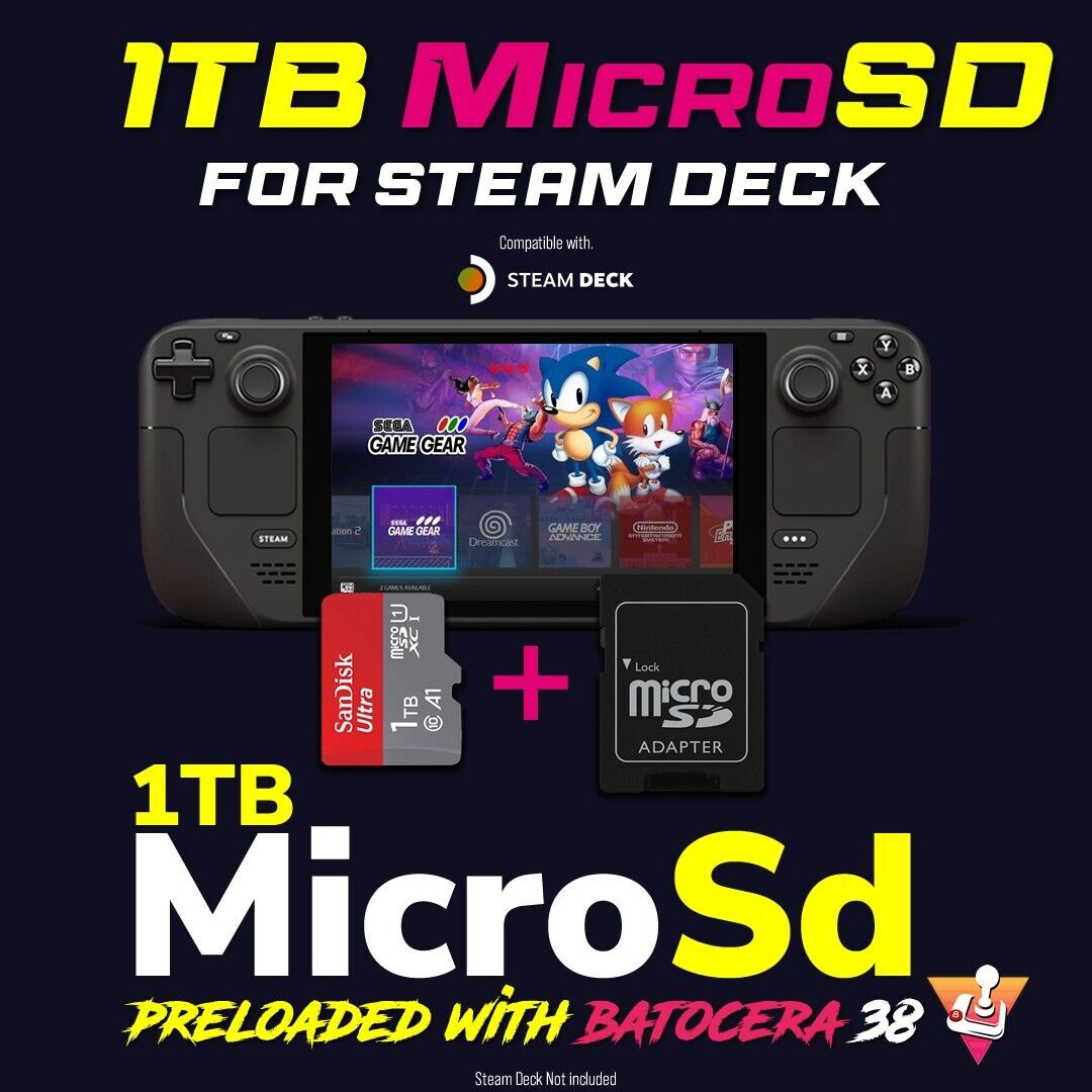 1TB Ultimate Steam Deck Powered by Batocera 2024 Edition, Up to 193 system with 36k games!
